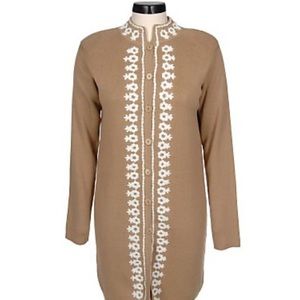 ‘Susan Graver’ Mandarin Collar Sweater with Embroidery (Plus)